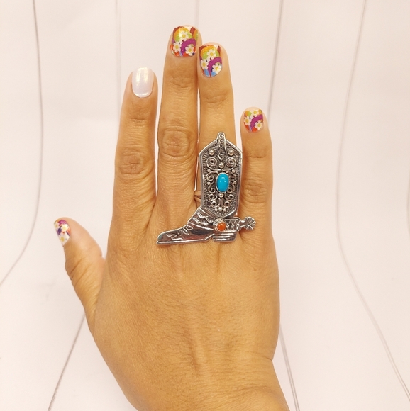 Cowboy Boot STATEMENT RING Sz8 - Picture 6 of 10
